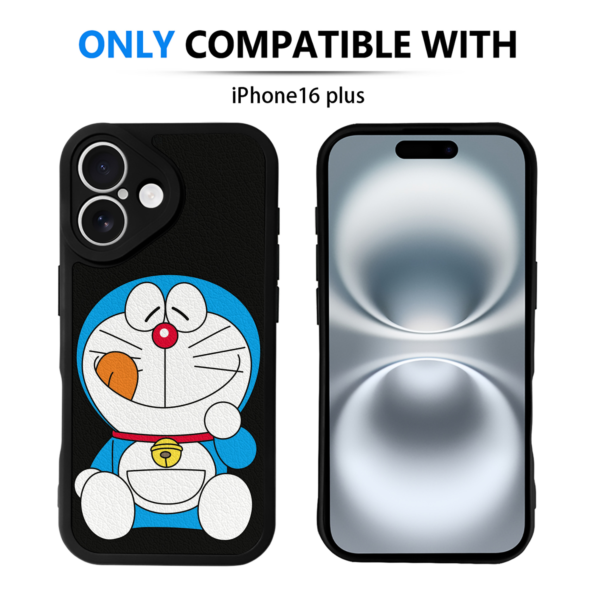 （画像用） ドラえもん Doraemon 【iPhone 16シリーズ対応】シリコンスマホケース（レザー調） 材質：シリコン